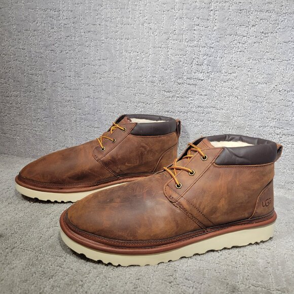 UGG Neumel 1106994 Mens Size US 13 Gingerbread Brown Leather Utility Chukka Boot - Picture 4 of 11